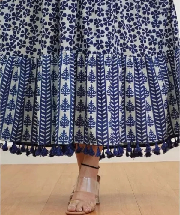 Neha Collection Women Trendy Anarkali Style Gown - Blue, XL