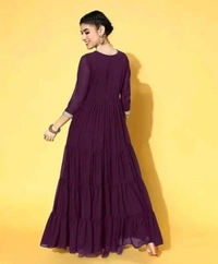 Neha Collection Women Trendy Stylish Anarkali Gown - Purple, L