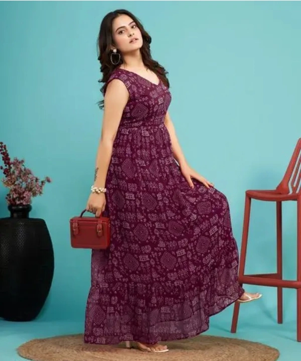 Neha Collection Women Stylish Fashionable Gown - Purple, L