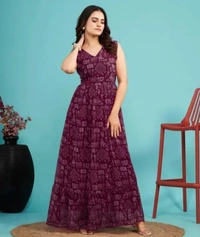 Neha Collection Women Stylish Fashionable Gown - Purple, XXL