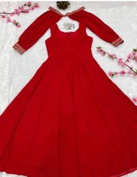 Neha Collection Women Stylish Fashionable Gown - Red, M