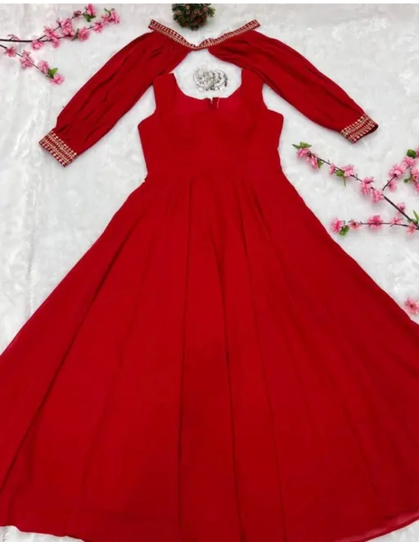 Neha Collection Women Stylish Fashionable Gown - Red, XXL