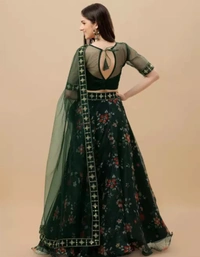 Neha Collection Women Abhisarika Fabulous Lehenga - Green, Semi Stitched