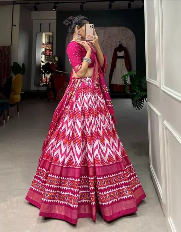 Neha Collection Women's Dola Silk Lehenga - Pink, Free Size