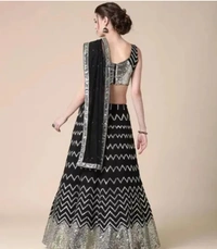 Neha Collection Women's Beautiful Designs Lehenga Choli With Dupatta - Black, Free Size