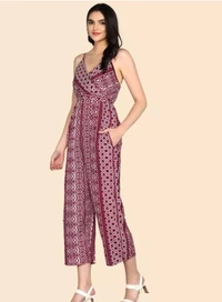 Neha Collection Fancy Designer Jumpsuit For Women - Red, S