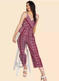 Neha Collection Fancy Designer Jumpsuit For Women - Red, XL