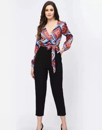 Neha Collection Classic Graceful Women Jumpsuit - Black, M