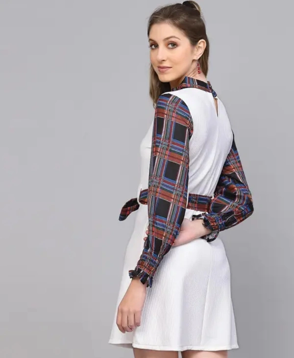 Neha Collection Selvia Lycra Printed Women Dress - White, XL