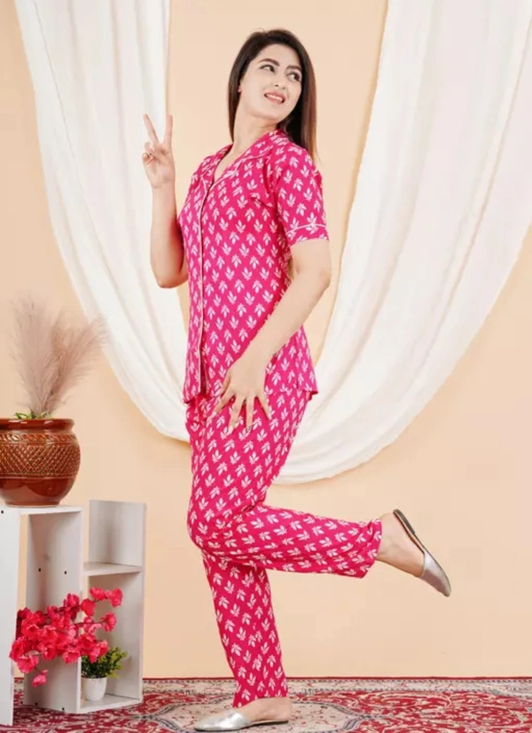 Neha Collection Trendy Comfortable Night Suit For Women And Girls - Pink, XL