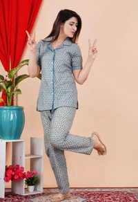 Neha Collection Trendy Comfortable Night Suit For Women And Girls - Gray, L