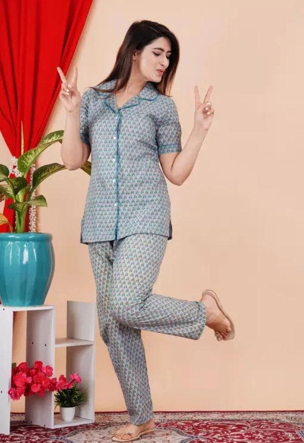 Neha Collection Trendy Comfortable Night Suit For Women And Girls - Gray, L