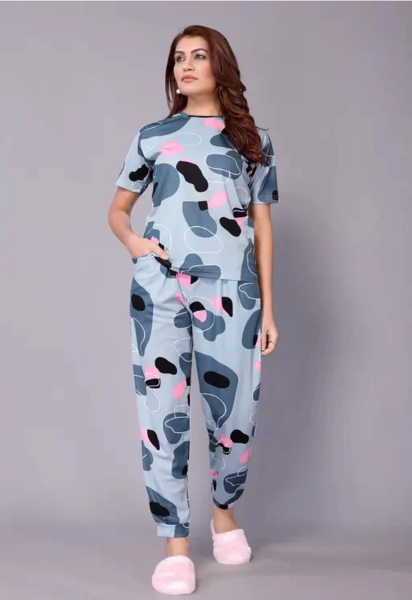 Neha Collection Women T-shirt & Pant Sets Nightsuit - S