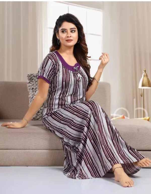 Neha Collection Women's Trendy Nighty - Free Size, Lilac