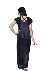 Neha Collection Women's Trendy Black Nighty - Black, Free Size