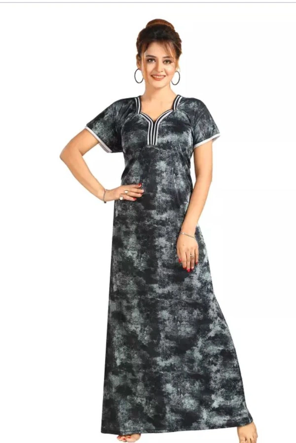 Neha Collection Women's Nighty Half Sleeve - Free Size, Mine Shaft
