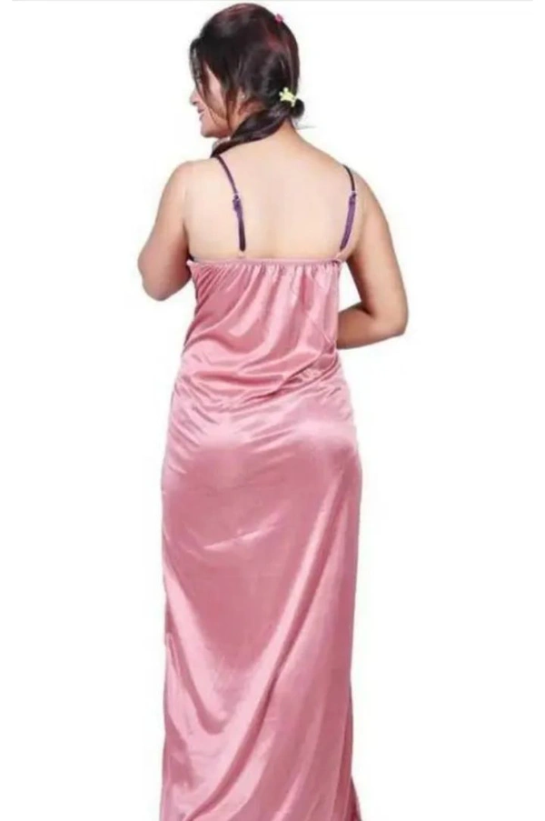 Neha Collection Women's Nighty Half Sleeve & Jacket Sets - Tickle Me Pink, L