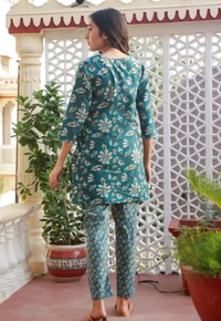 Neha Collection Presents Latest Designer Printed Nightsuit For Women - Teal, M