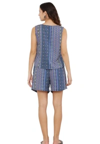 Neha Collection Trendy Short Nightsuit For Womens - Blue, XXL