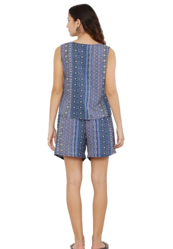 Neha Collection Trendy Short Nightsuit For Womens - Blue, XXL