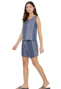 Neha Collection Trendy Short Nightsuit For Womens - Blue, XXXL