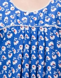 Neha Collection Cotton Night Dress Nighty - Blue, M