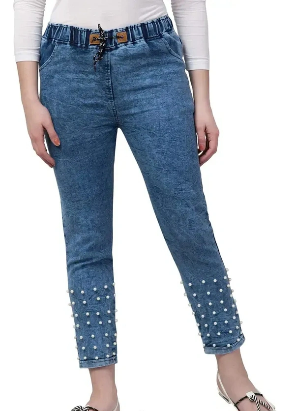 Neha Collection Bottom Pearl Blue Jogger Jeans for Women - Curious Blue, 32