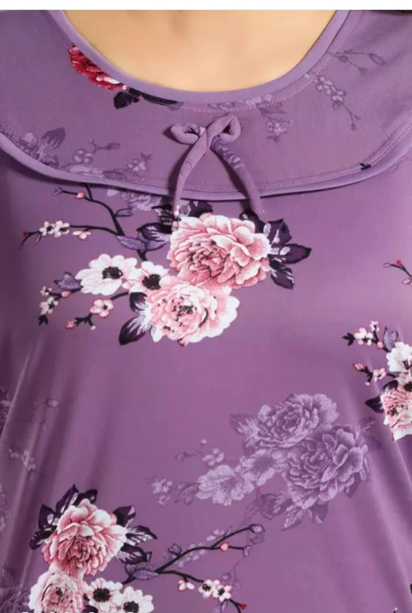 Neha Collection Woman's Printed Nighty - Fuchsia Pink, Free Size