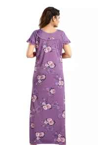 Neha Collection Woman's Printed Nighty - Fuchsia Pink, Free Size