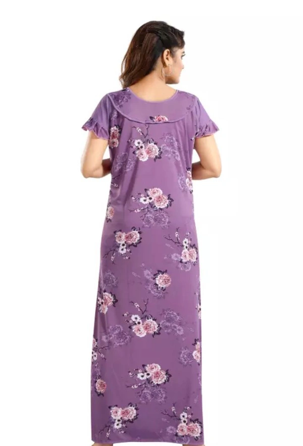 Neha Collection Woman's Printed Nighty - Fuchsia Pink, Free Size