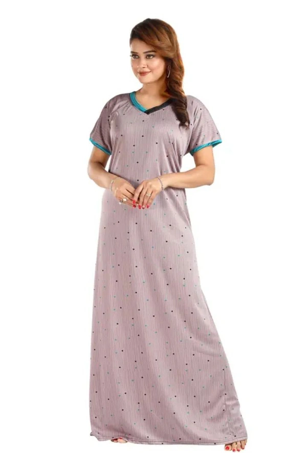 Neha Collection Trending Printed Woman's Nighty - Amethyst Smoke, L