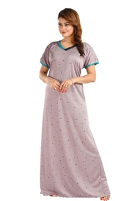 Neha Collection Trending Printed Woman's Nighty - Amethyst Smoke, XL
