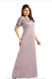 Neha Collection Trending Printed Woman's Nighty - Amethyst Smoke, XL