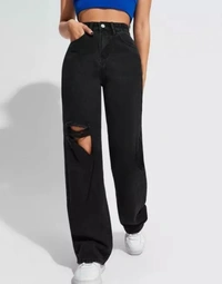 Neha Collection Women Jeans Wide Leg High Waist Pants - Black, 30