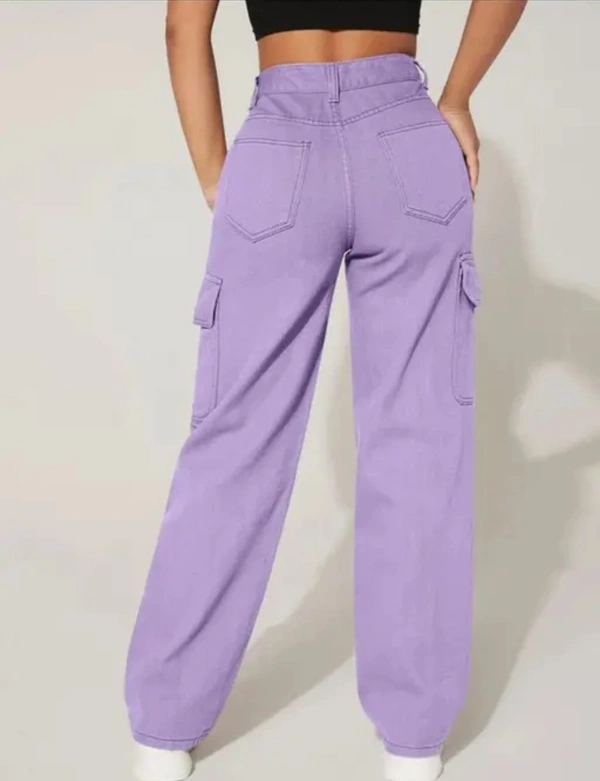 Neha Collection Women's Side Pocket High Waist Wide Leg - Purple, 28