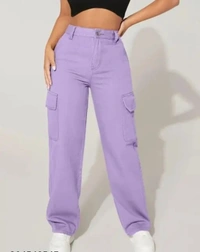 Neha Collection Women's Side Pocket High Waist Wide Leg - Purple, 30