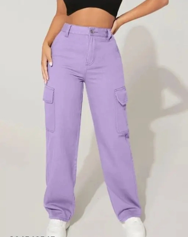 Neha Collection Women's Side Pocket High Waist Wide Leg - Purple, 32