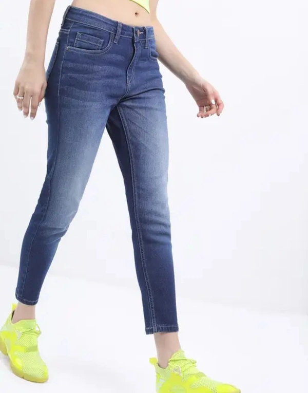 Neha Collection Women's Skinny Fit Mid Rise Stretchable Jeans - Navy Blue, 26