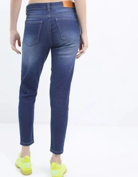 Neha Collection Women's Skinny Fit Mid Rise Stretchable Jeans - Navy Blue, 26