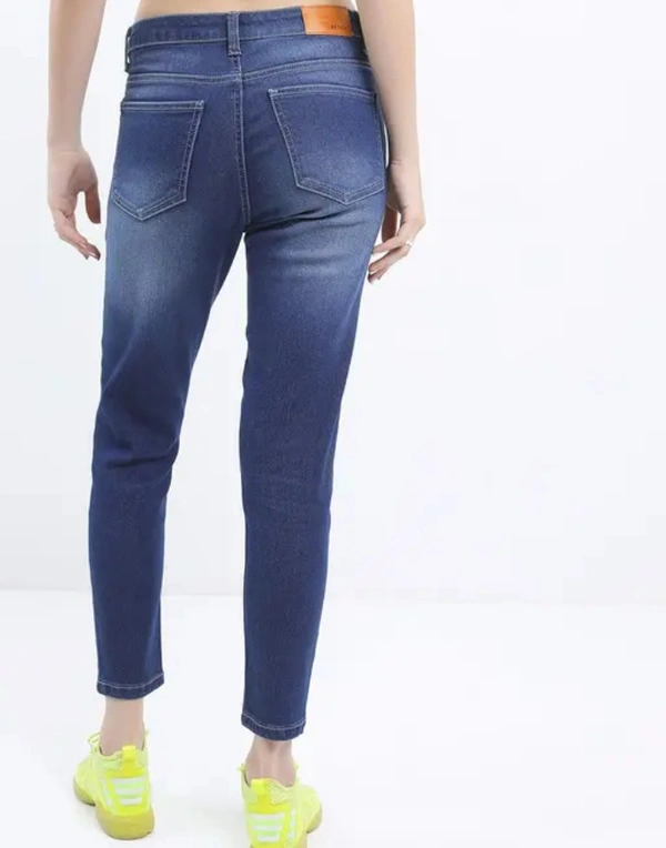 Neha Collection Women's Skinny Fit Mid Rise Stretchable Jeans - Navy Blue, 26