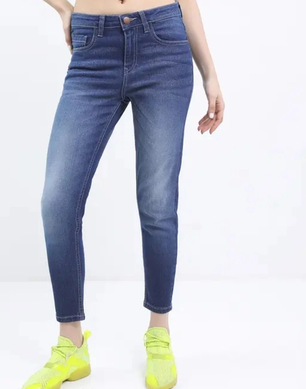 Neha Collection Women's Skinny Fit Mid Rise Stretchable Jeans - Navy Blue, 26
