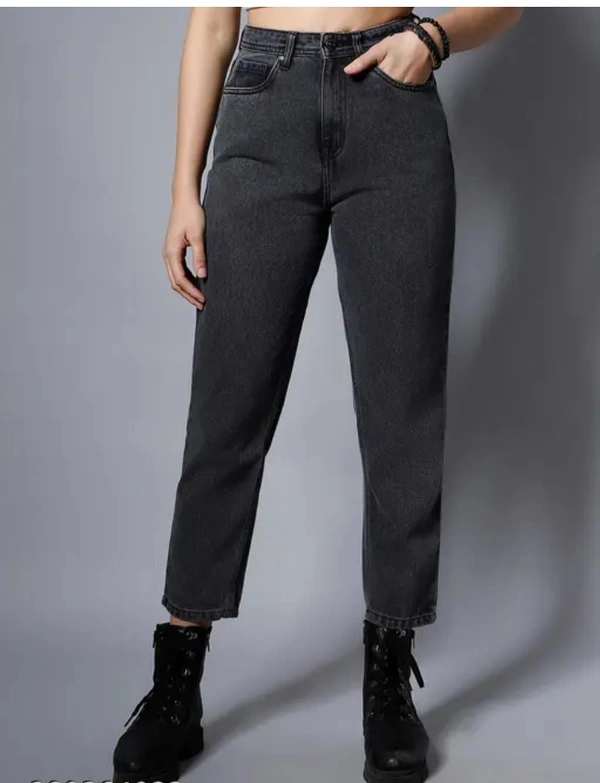Neha Collection Women's High Rise Slash Knee Jeans - Black, 32