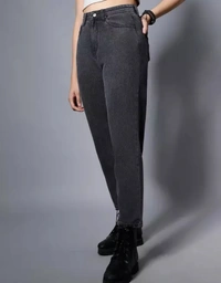 Neha Collection Women's High Rise Slash Knee Jeans - Black, 32