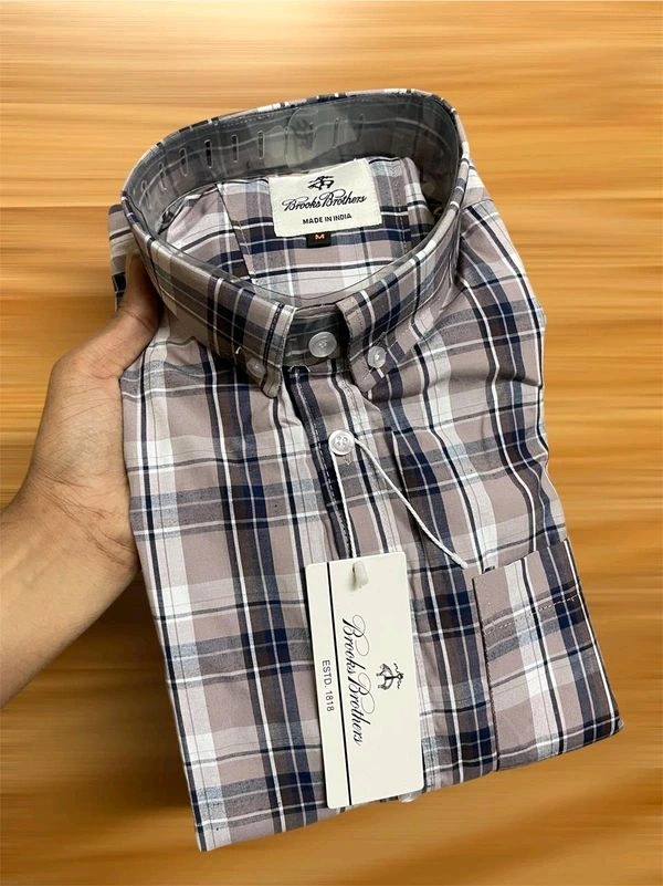 Brooks Brothers Shirt Regular Fit Checkd Formal Shirt - L