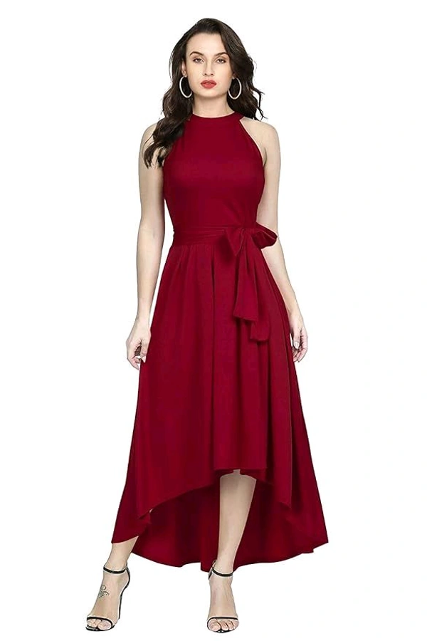 QUEEN ELLIE Women's Western High Low Knee Long One Piece Dress - L