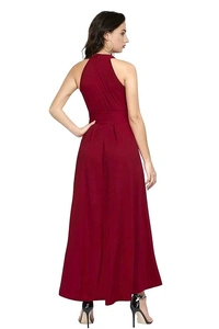 QUEEN ELLIE Women's Western High Low Knee Long One Piece Dress - L