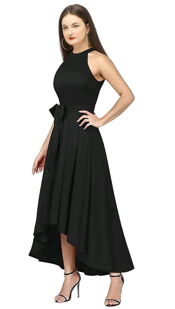 QUEEN ELLIE Women's Western High Low Knee Long One Piece Dress - M