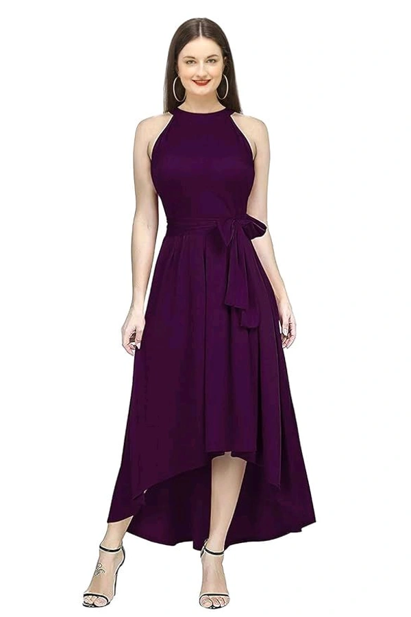 QUEEN ELLIE Women's Western High Low Knee Long One Piece Dress - L