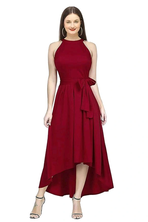 QUEEN ELLIE Women's Western High Low Knee Long One Piece Dress - L