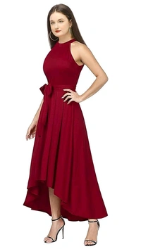 QUEEN ELLIE Women's Western High Low Knee Long One Piece Dress - L